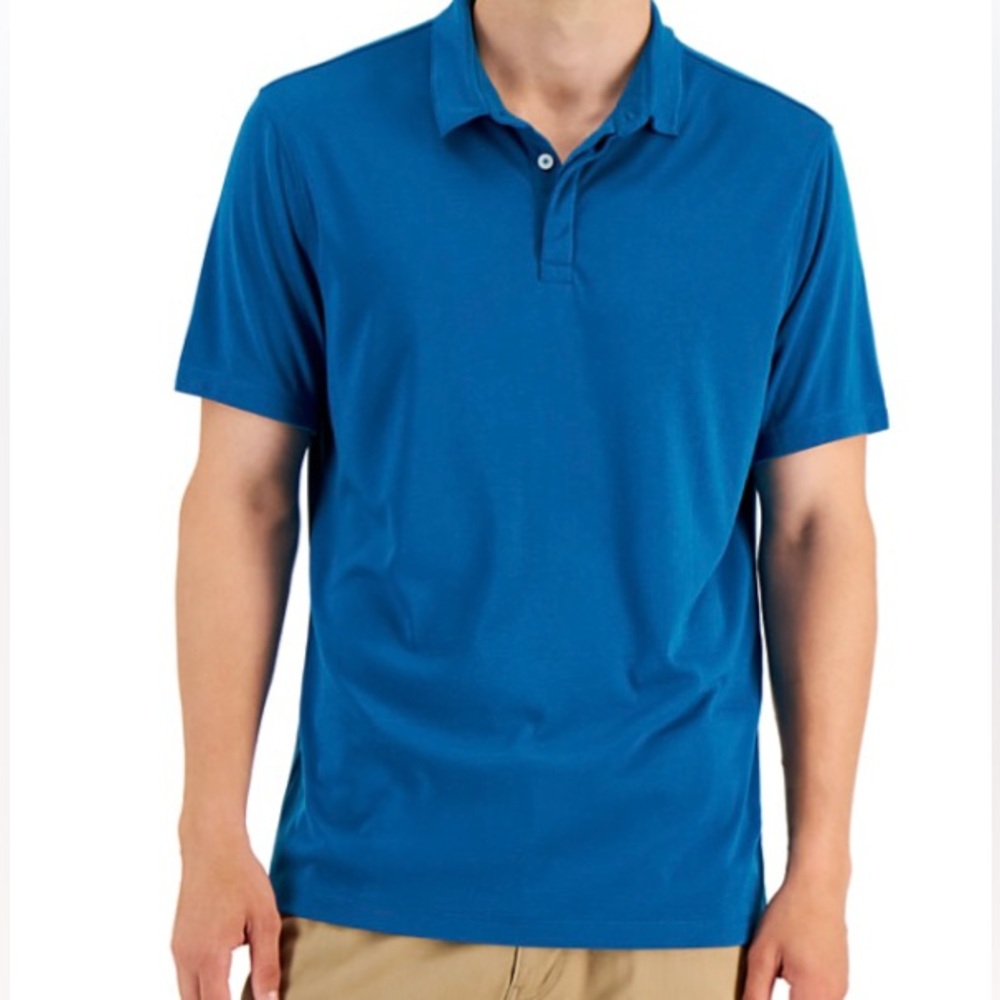 Alfani Alfa Tech Teal Polo Shirt Size L